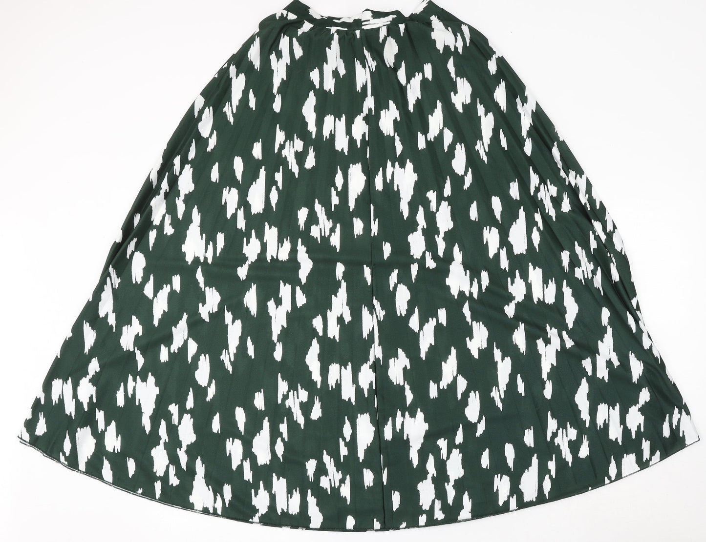 ASOS Womens Green Geometric Viscose Skater Skirt Size 6