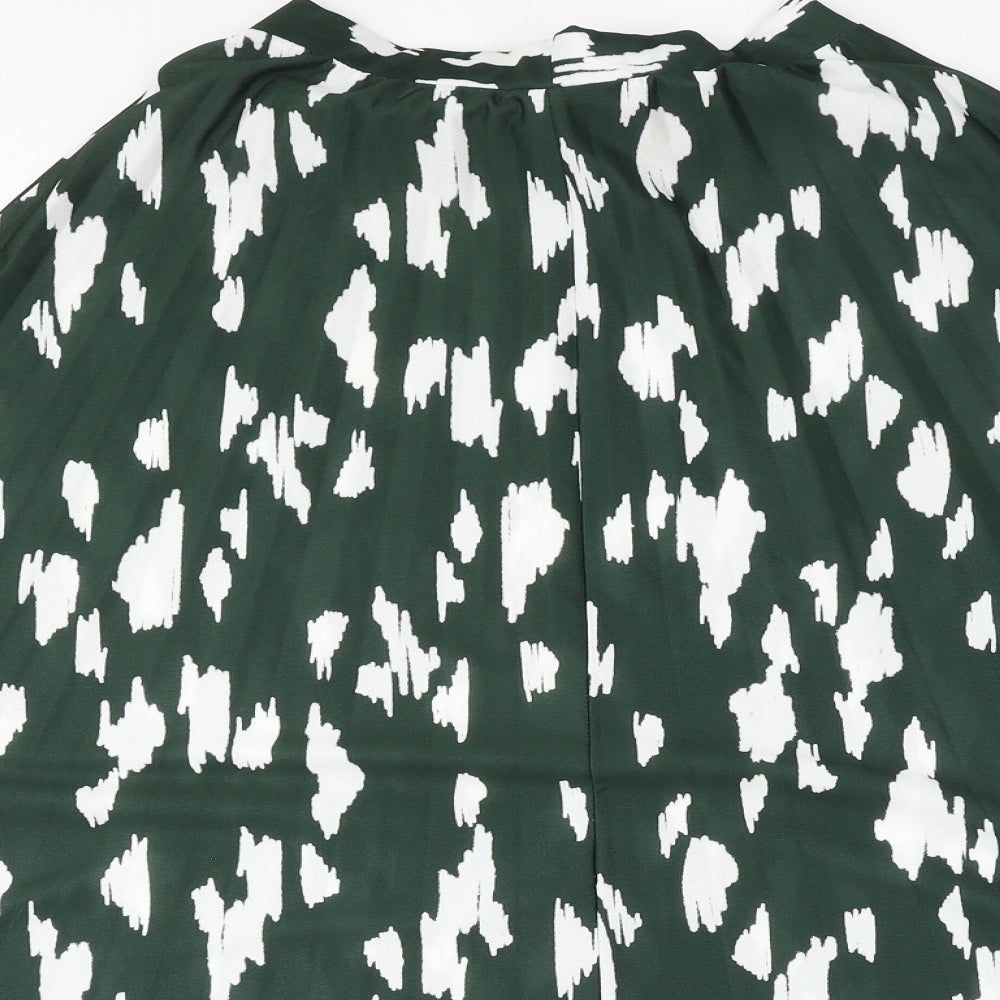 ASOS Womens Green Geometric Viscose Skater Skirt Size 6