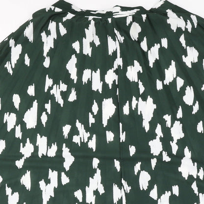 ASOS Womens Green Geometric Viscose Skater Skirt Size 6