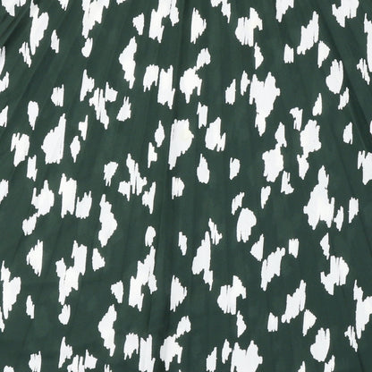 ASOS Womens Green Geometric Viscose Skater Skirt Size 6