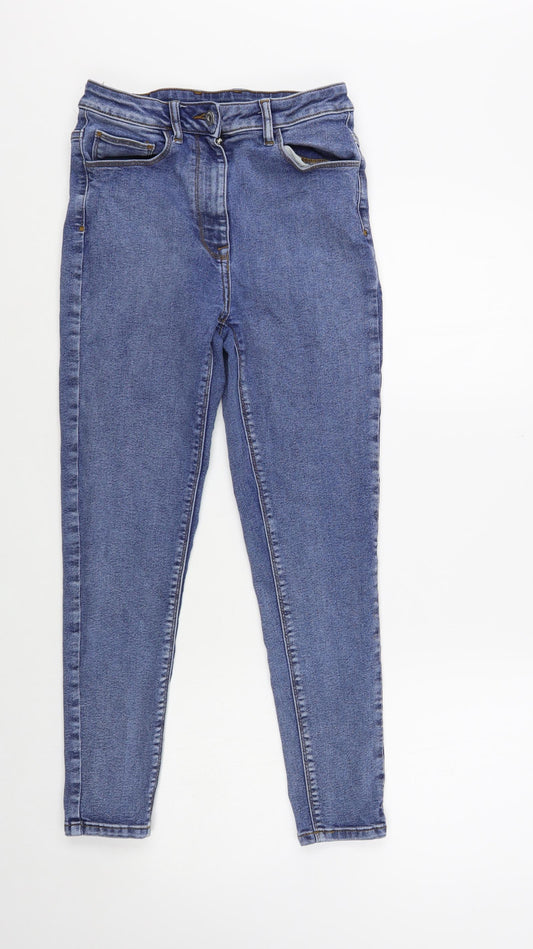 COLLUSION Womens Blue Cotton Skinny Jeans Size 28 in L30 in Regular Button