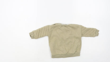 F&F Baby Green Cotton Pullover Jumper Size 3-6 Months Snap - Mickey Mouse