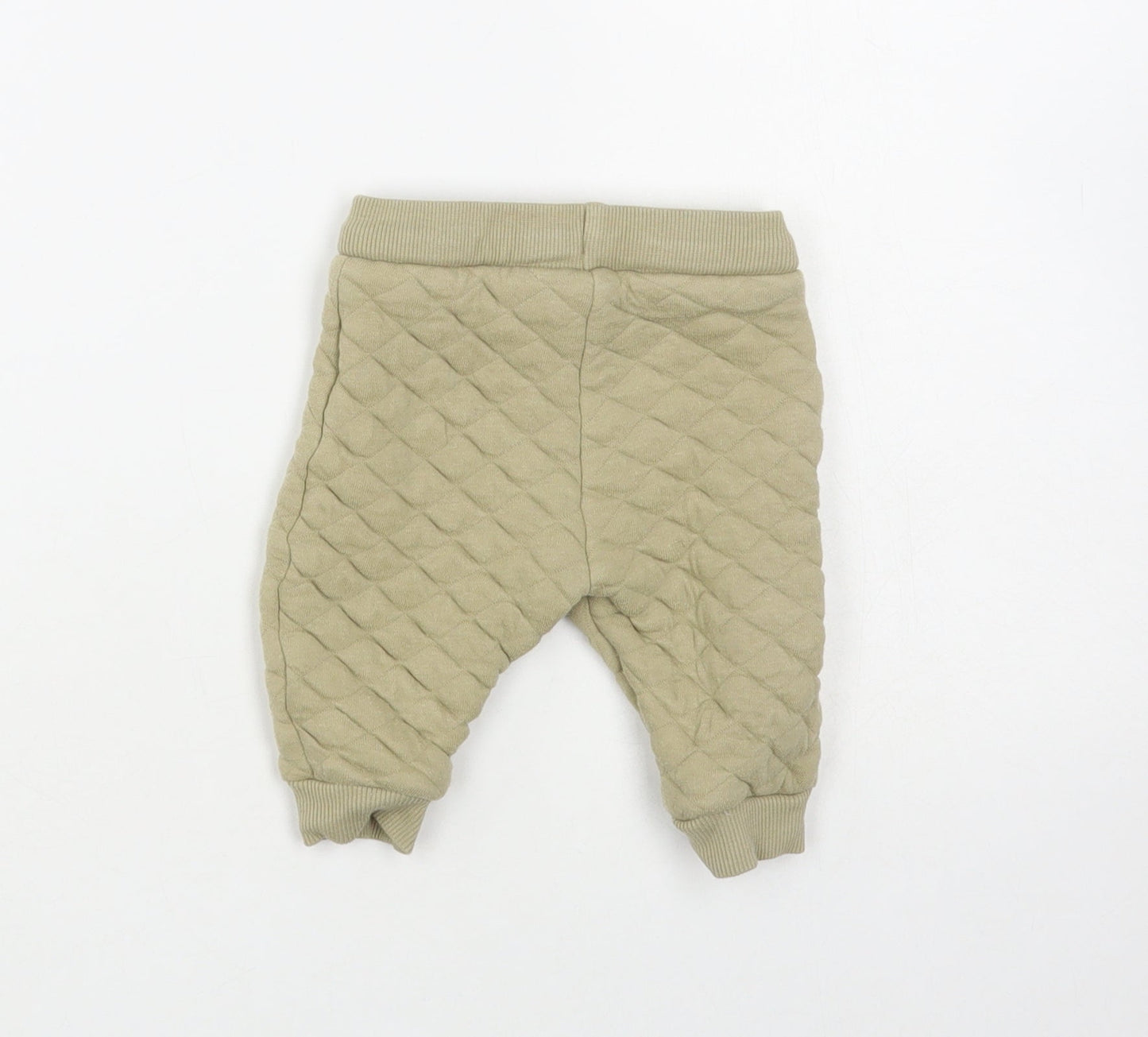 F&F Baby Green Cotton Jogger Trousers Size 3-6 Months Drawstring