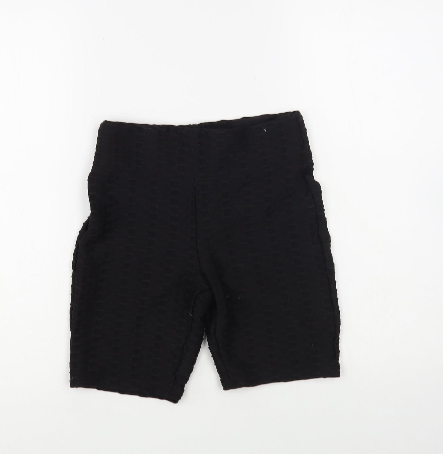 Matalan Womens Black Polyester Compression Shorts Size 8 L7 in Regular Pull On - Ruched