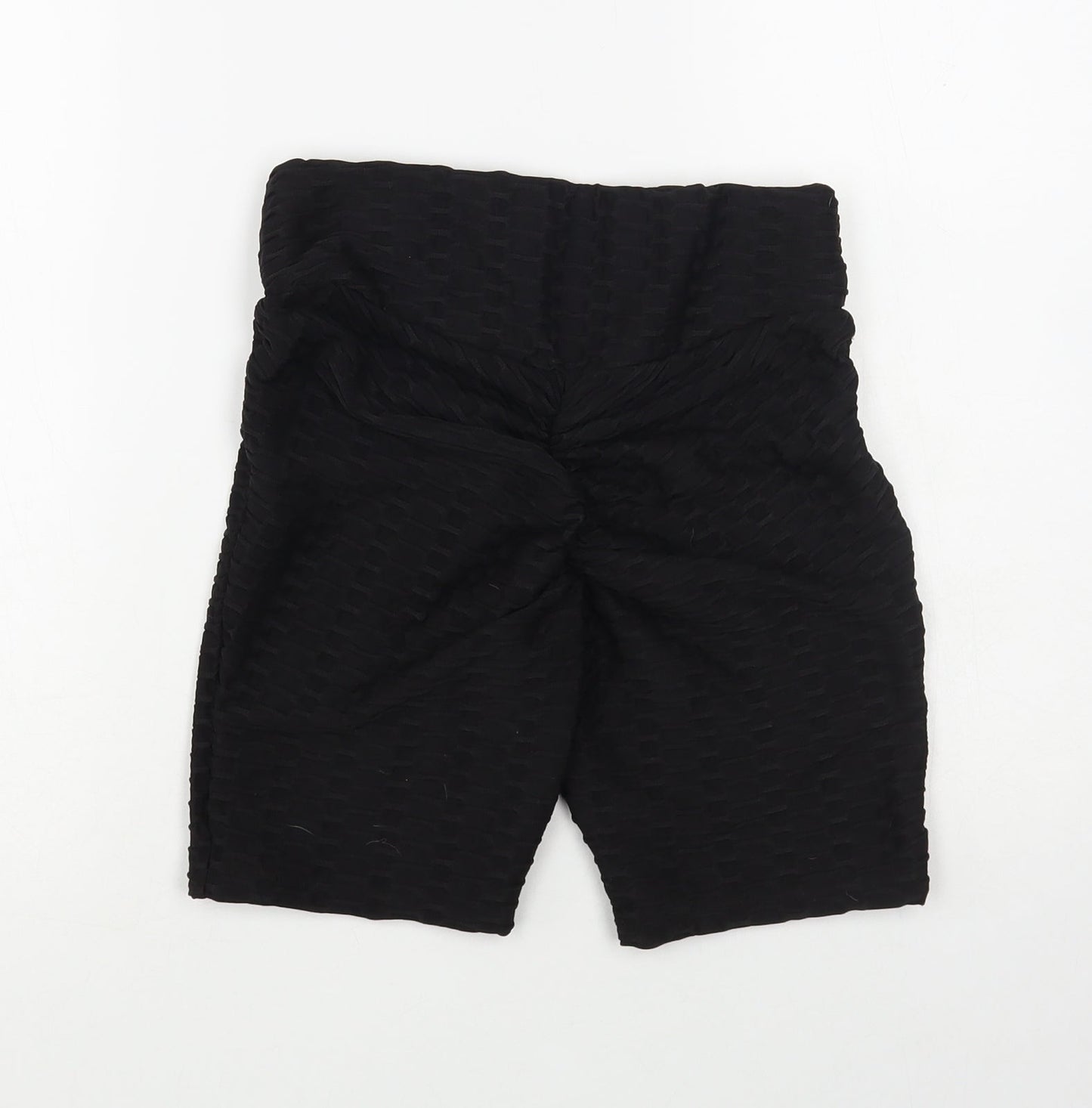 Matalan Womens Black Polyester Compression Shorts Size 8 L7 in Regular Pull On - Ruched