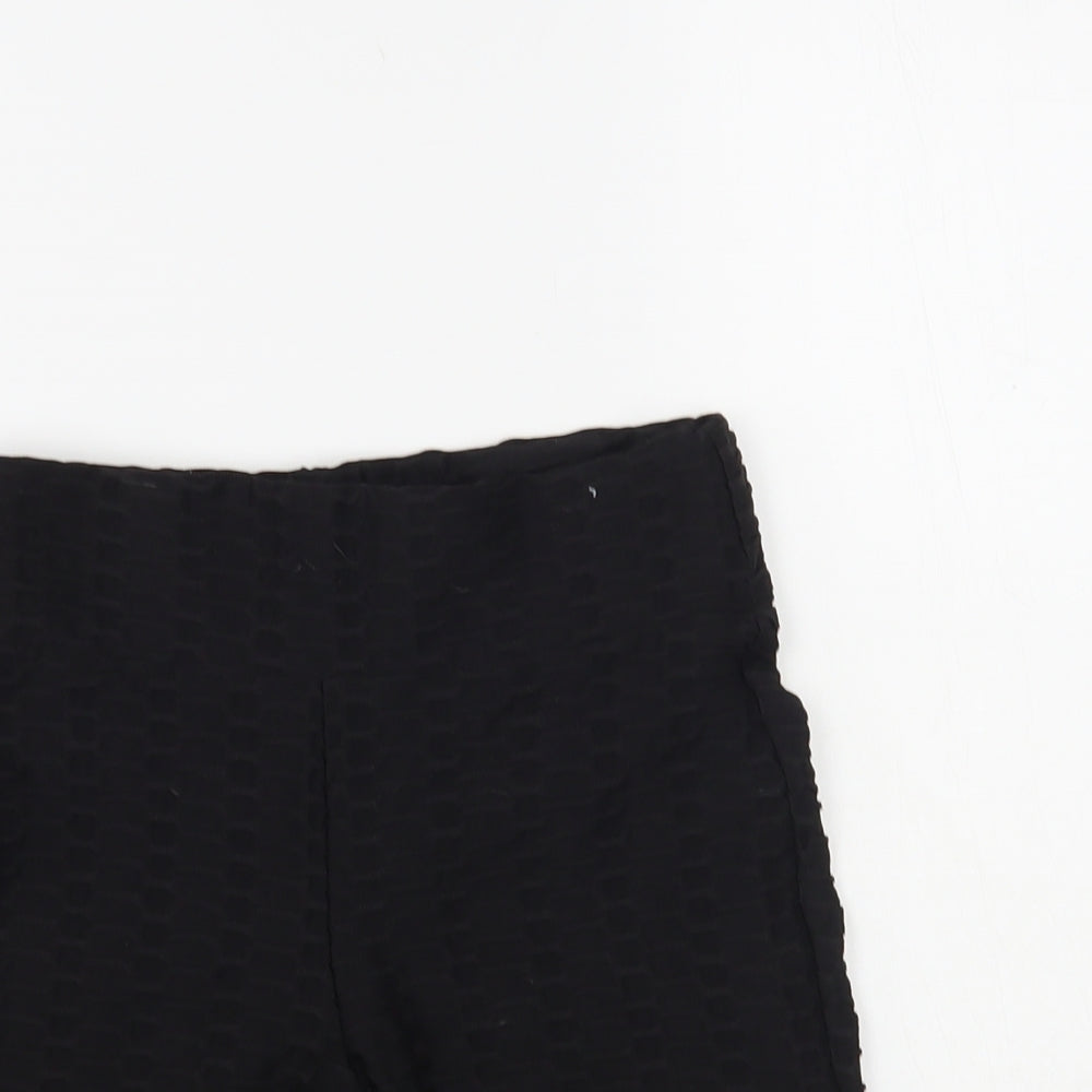 Matalan Womens Black Polyester Compression Shorts Size 8 L7 in Regular Pull On - Ruched