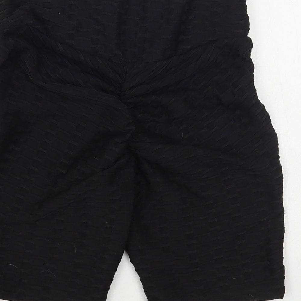 Matalan Womens Black Polyester Compression Shorts Size 8 L7 in Regular Pull On - Ruched