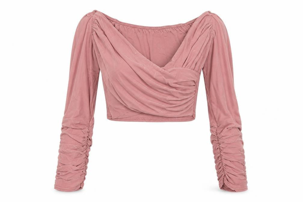 Womens UK Size 12 Missi Pink Cropped Blouse