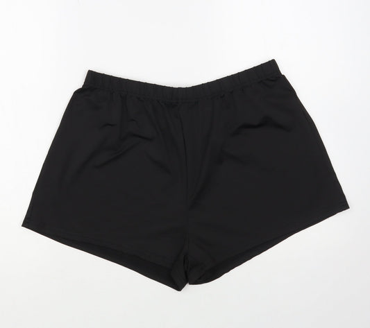 SheIn Womens Black Polyester Sweat Shorts Size XL L3 in Regular Pull On