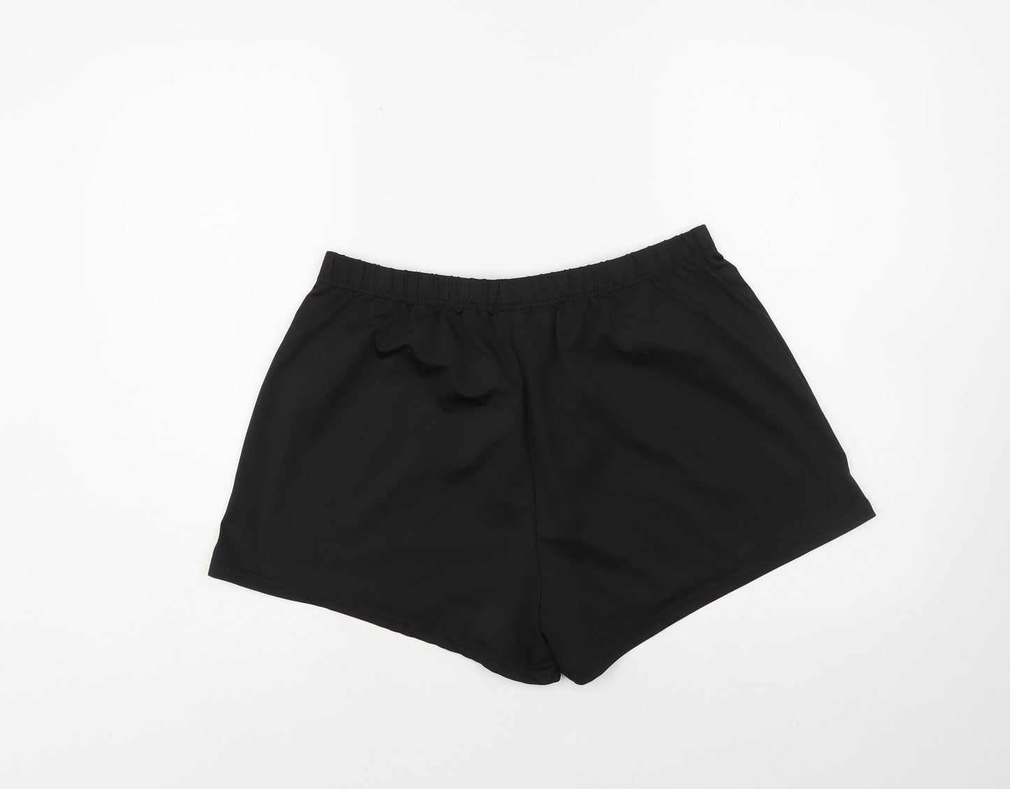 SheIn Womens Black Polyester Sweat Shorts Size XL L3 in Regular Pull On