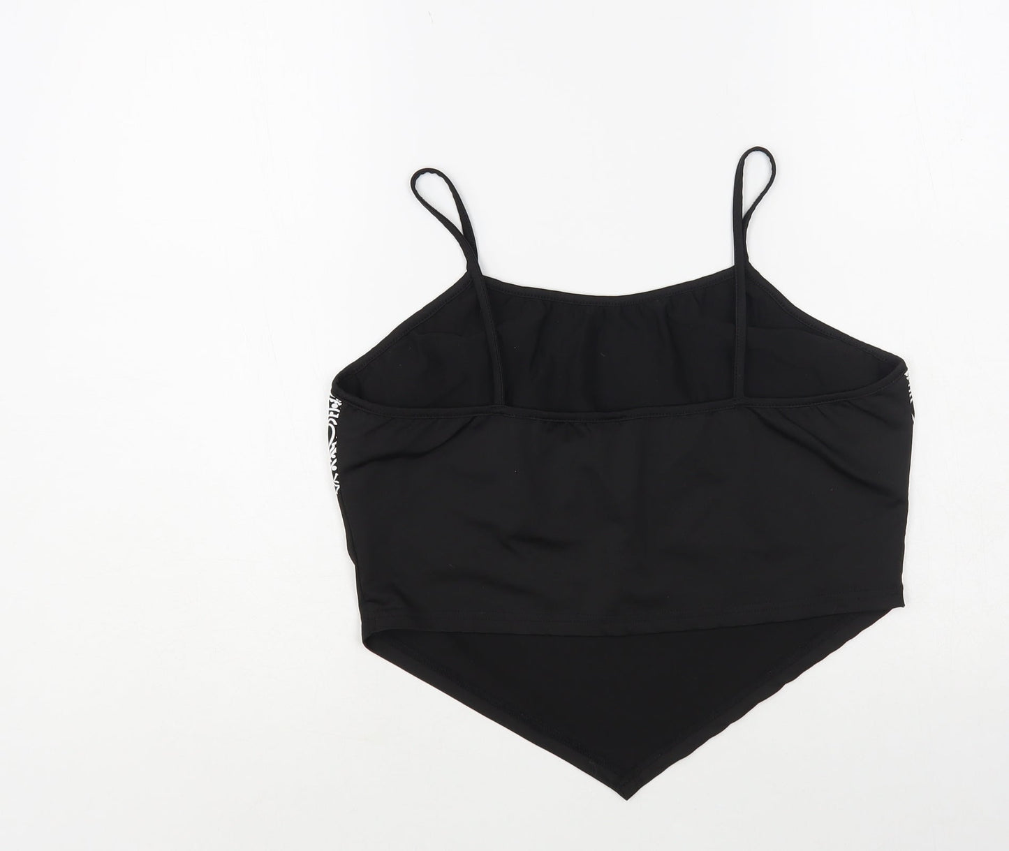 SheIn Womens Black Paisley Polyester Camisole Tank Size XL Round Neck - Cropped Bandana-Style Top