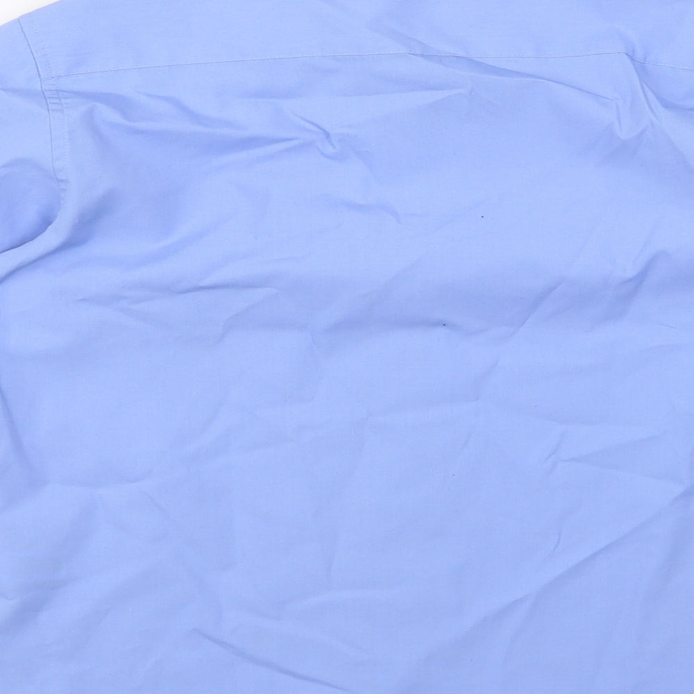 Dunnes Stores Boys Blue Polyester Basic Button-Up Size 9-10 Years Collared Button