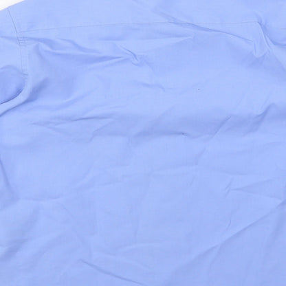 Dunnes Stores Boys Blue Polyester Basic Button-Up Size 9-10 Years Collared Button