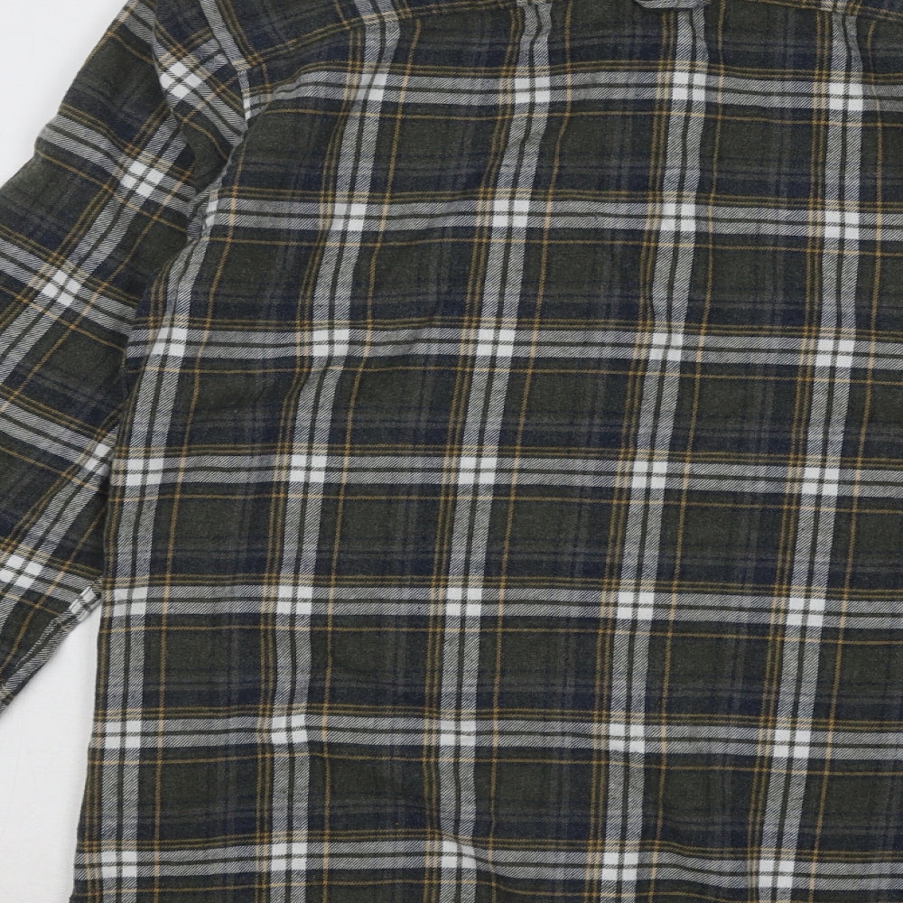 Mens UK Size S ONLY & SONS Green  Button-Up Long Sleeve Casual Shirt