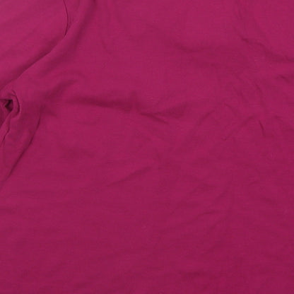 Marks and Spencer Womens Pink Round Neck Polyester Pullover Jumper Size 12
