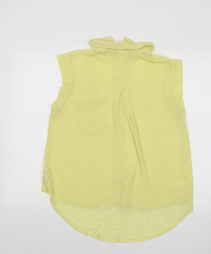 Love 21 Womens Yellow Polyester Basic Blouse Size S Collared