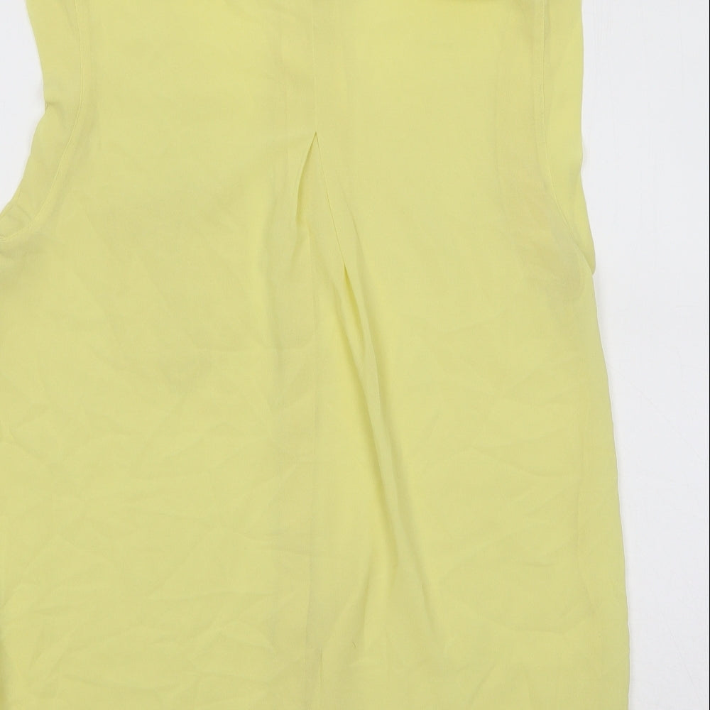 Love 21 Womens Yellow Polyester Basic Blouse Size S Collared