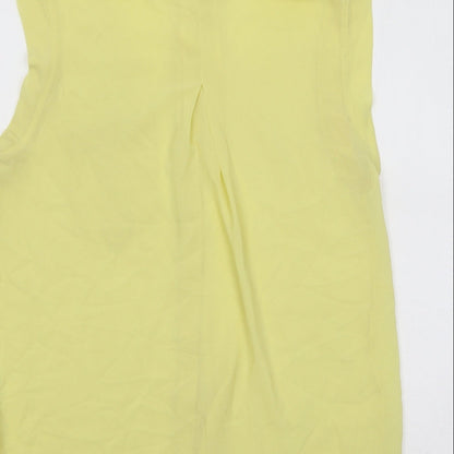Love 21 Womens Yellow Polyester Basic Blouse Size S Collared