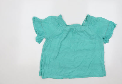 F&F Womens Blue Viscose Basic Blouse Size 14 Round Neck