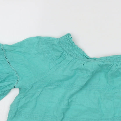 F&F Womens Blue Viscose Basic Blouse Size 14 Round Neck