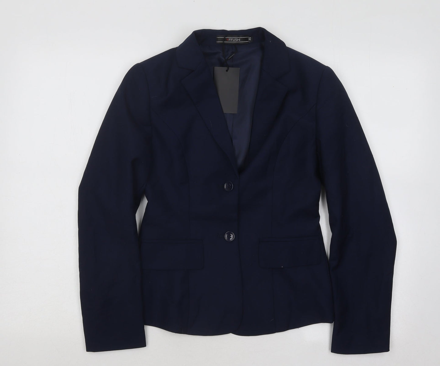 YFFUSHI Womens Blue Jacket Blazer Size XS Button