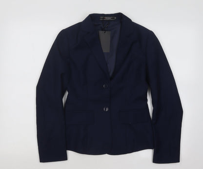 YFFUSHI Womens Blue Jacket Blazer Size XS Button