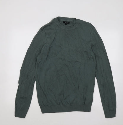 New Look Mens Green Round Neck Cotton Pullover Jumper Size M