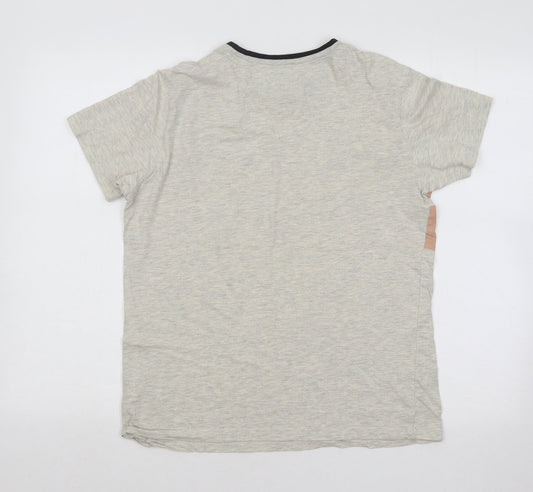 ACW85 Mens Beige Cotton T-Shirt Size S Round Neck - Laguna Beach