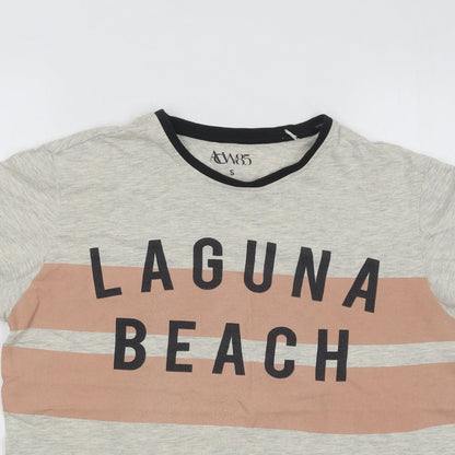 ACW85 Mens Beige Cotton T-Shirt Size S Round Neck - Laguna Beach