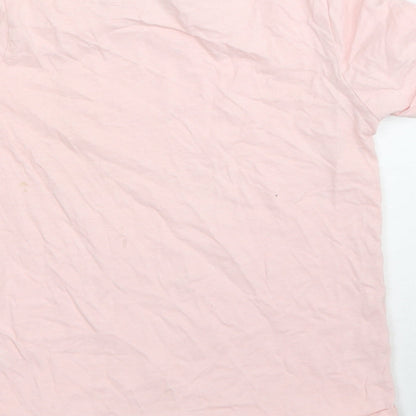 Matalan Girls Pink 100% Cotton Basic T-Shirt Size 8 Years Round Neck Pullover