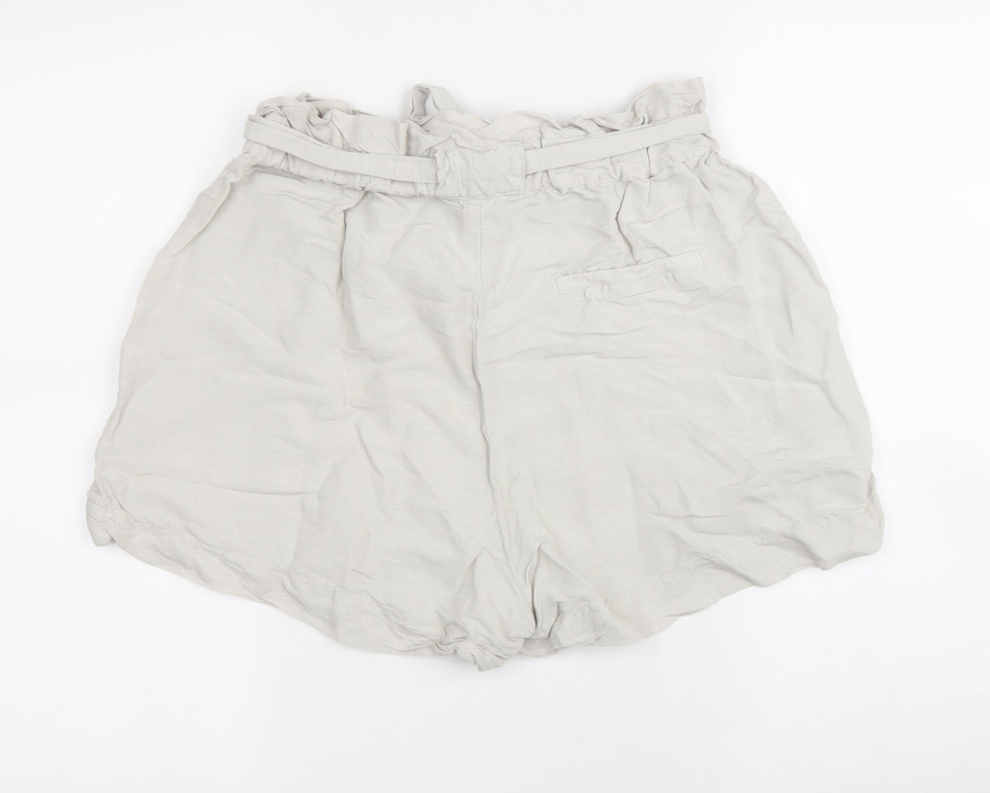 H&M Womens Ivory Linen Chino Shorts Size 6 Regular Drawstring