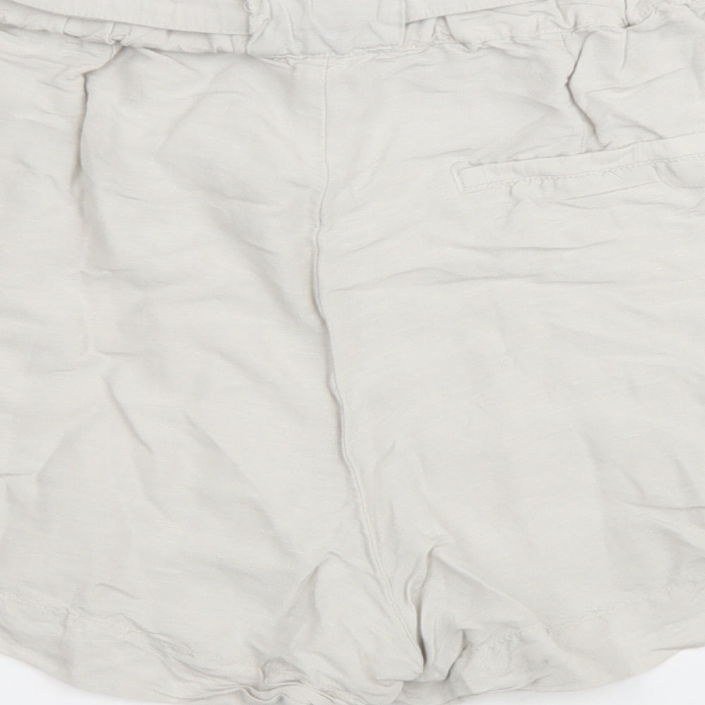 H&M Womens Ivory Linen Chino Shorts Size 6 Regular Drawstring