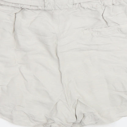 H&M Womens Ivory Linen Chino Shorts Size 6 Regular Drawstring