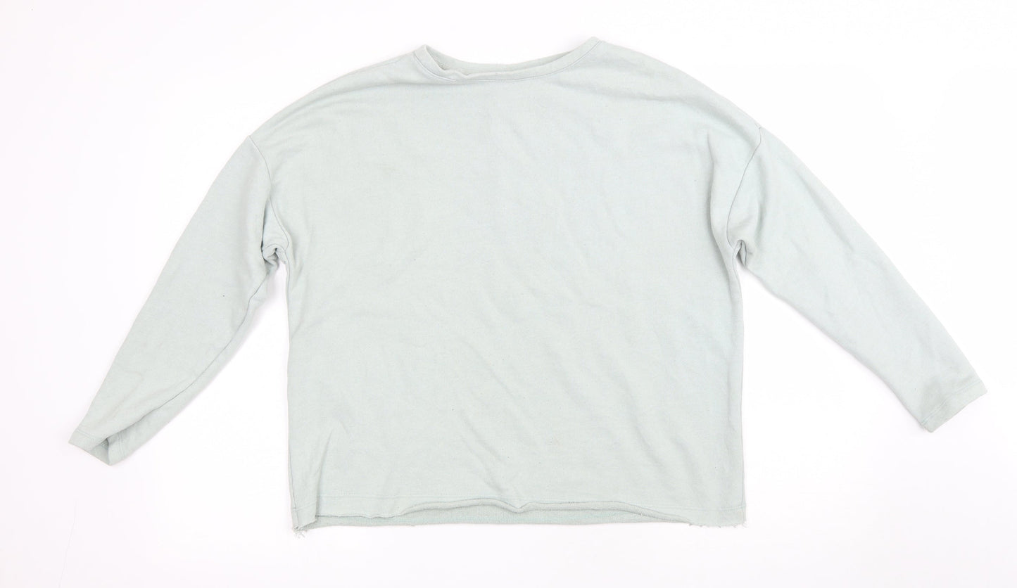 Womens UK Size S Pull&Bear Green Pullover Sweatshirt