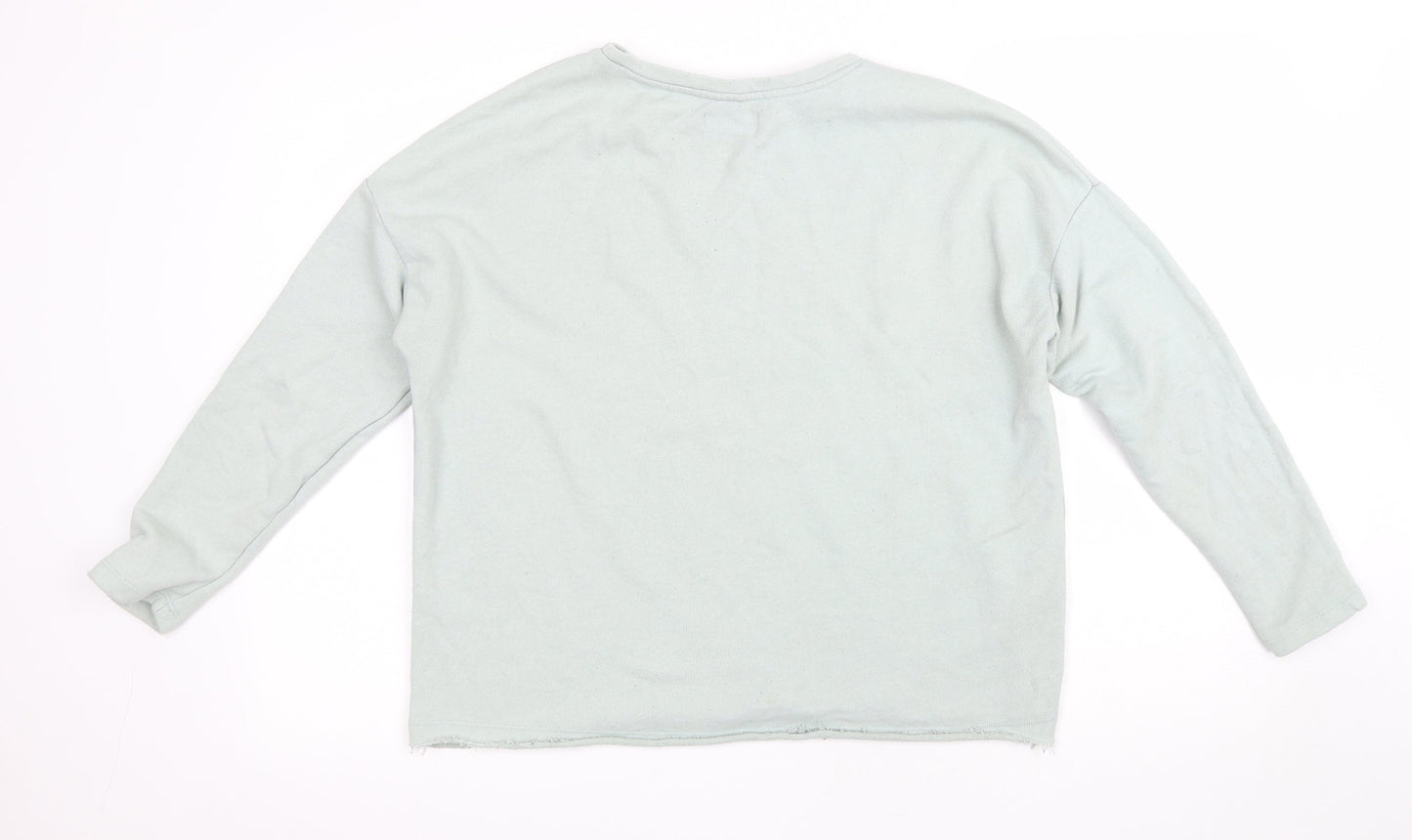 Womens UK Size S Pull&Bear Green Pullover Sweatshirt