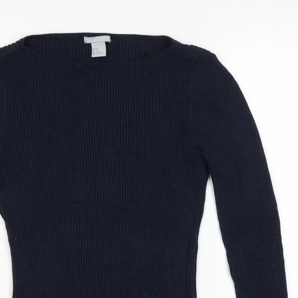 Womens UK Size M H&M Blue Pullover Jumper