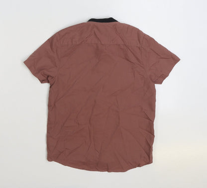 NEXT Boys Brown Polyester Basic Button-Up Size 6 Years Round Neck Button