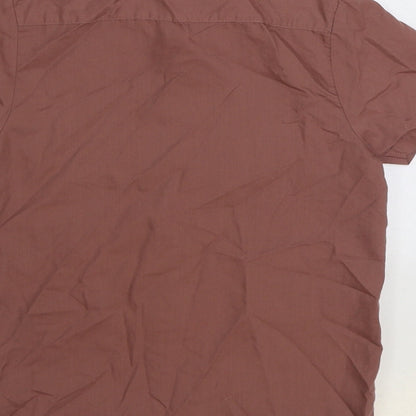 NEXT Boys Brown Polyester Basic Button-Up Size 6 Years Round Neck Button