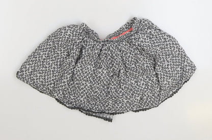 NEXT Girls Grey Geometric Polyester Skater Skirt Size 4-5 Years Regular Pull On
