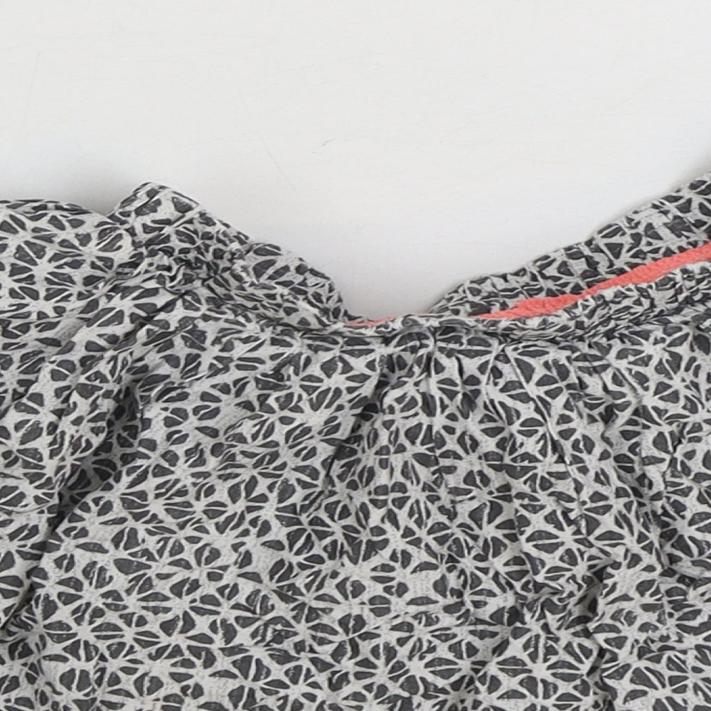 NEXT Girls Grey Geometric Polyester Skater Skirt Size 4-5 Years Regular Pull On