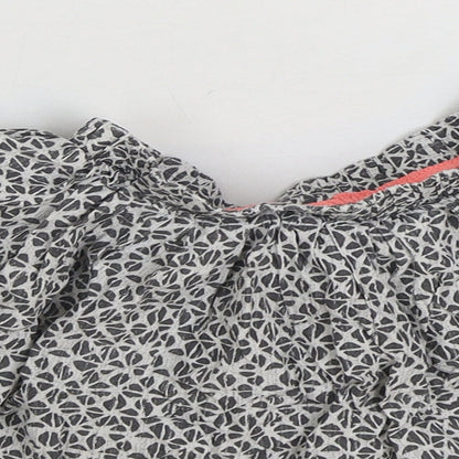 NEXT Girls Grey Geometric Polyester Skater Skirt Size 4-5 Years Regular Pull On