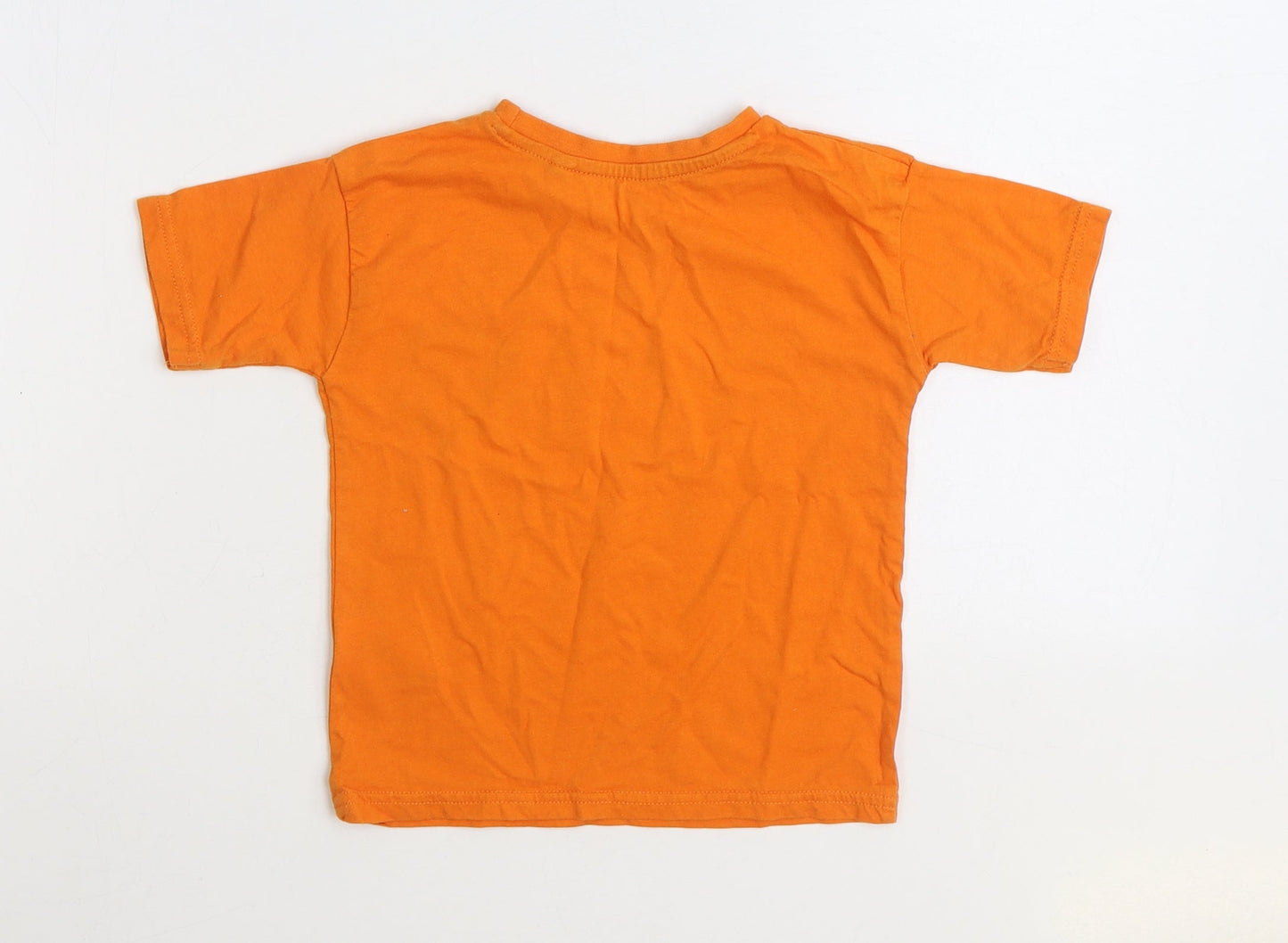 George Girls Orange Cotton Basic T-Shirt Size 2-3 Years Round Neck Pullover - Epic Vibes Worldwide