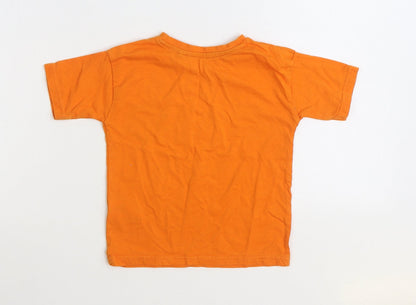 George Girls Orange Cotton Basic T-Shirt Size 2-3 Years Round Neck Pullover - Epic Vibes Worldwide