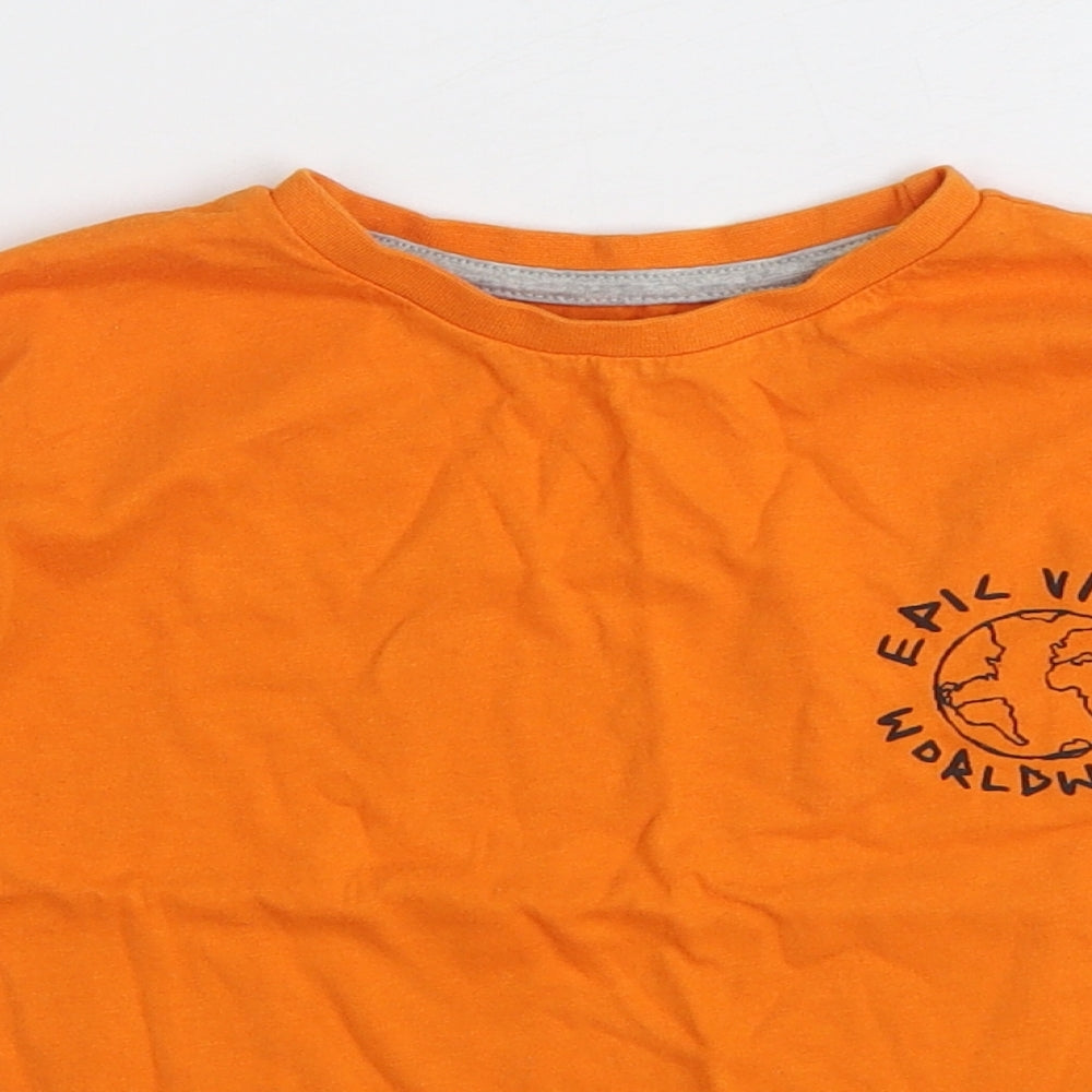 George Girls Orange Cotton Basic T-Shirt Size 2-3 Years Round Neck Pullover - Epic Vibes Worldwide