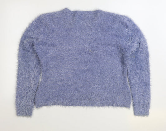 Womens UK Size L Peacocks Blue Pullover Jumper