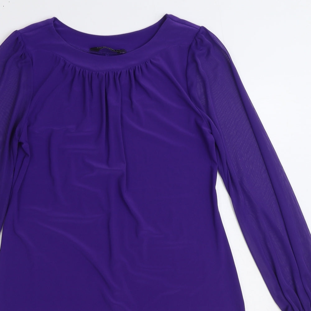 Dorothy Perkins Womens Purple Polyester Sheath Size 12 Boat Neck Pullover