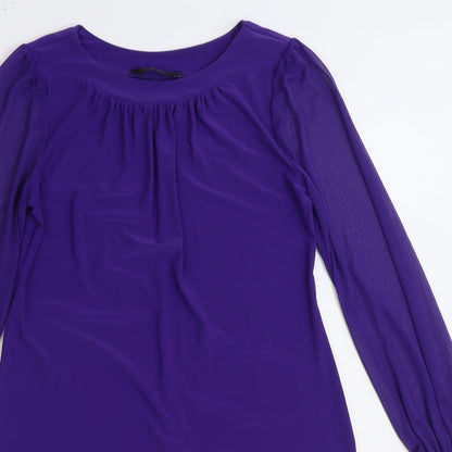 Dorothy Perkins Womens Purple Polyester Sheath Size 12 Boat Neck Pullover