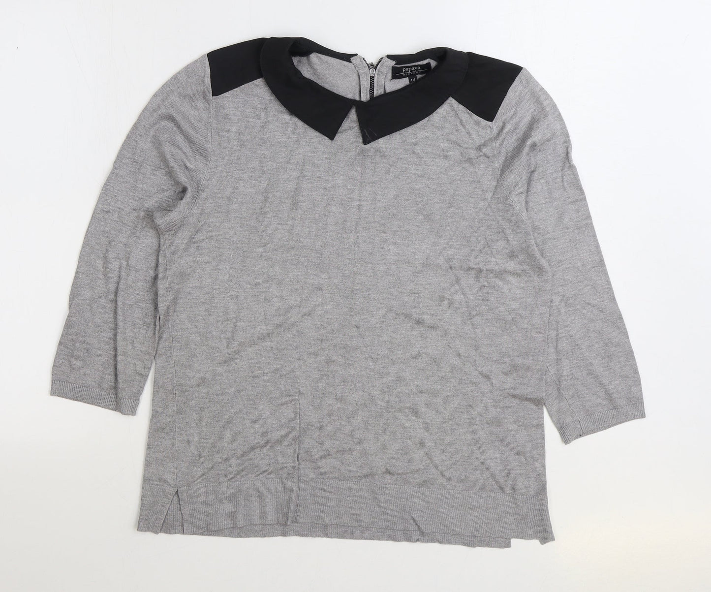 Womens UK Size 14 Papaya Grey Pullover Jumper