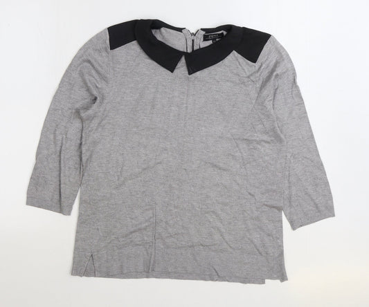 Womens UK Size 14 Papaya Grey Pullover Jumper