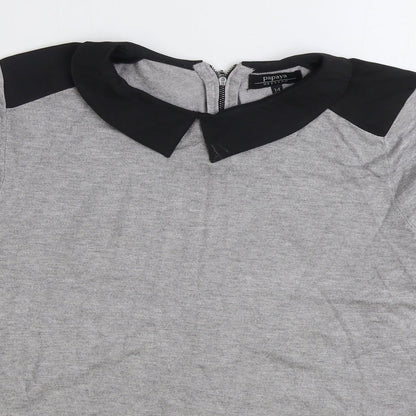 Womens UK Size 14 Papaya Grey Pullover Jumper